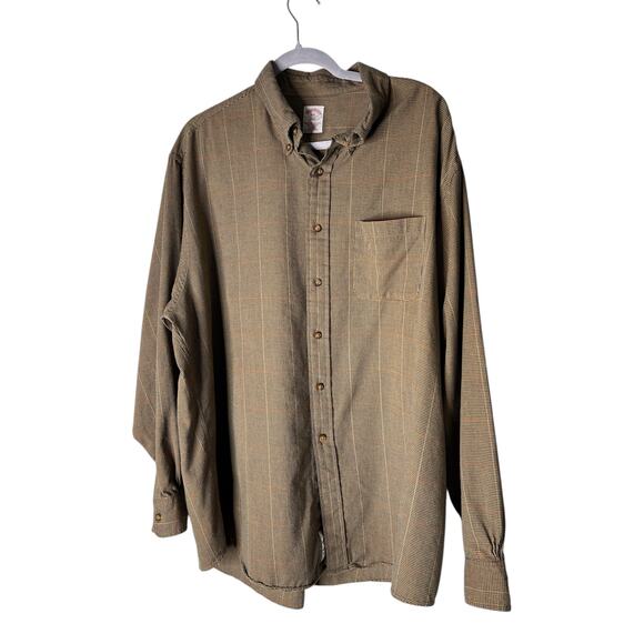 Brooks Brothers 346 Men's Cotton Wool Blend Flannel Shirt Houndstooth Size XXL - Picture 1 of 4